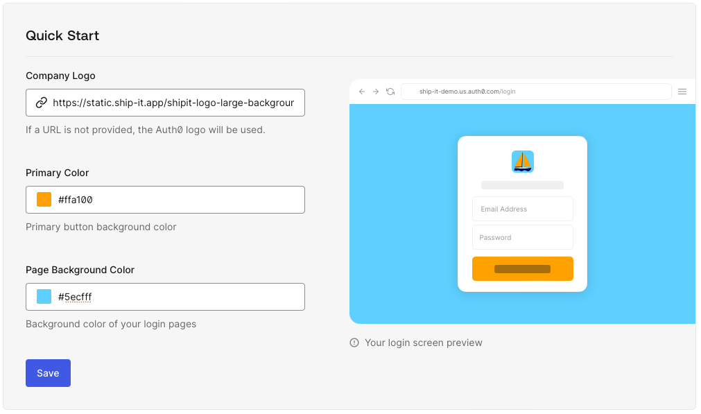 Universal Login Configuration